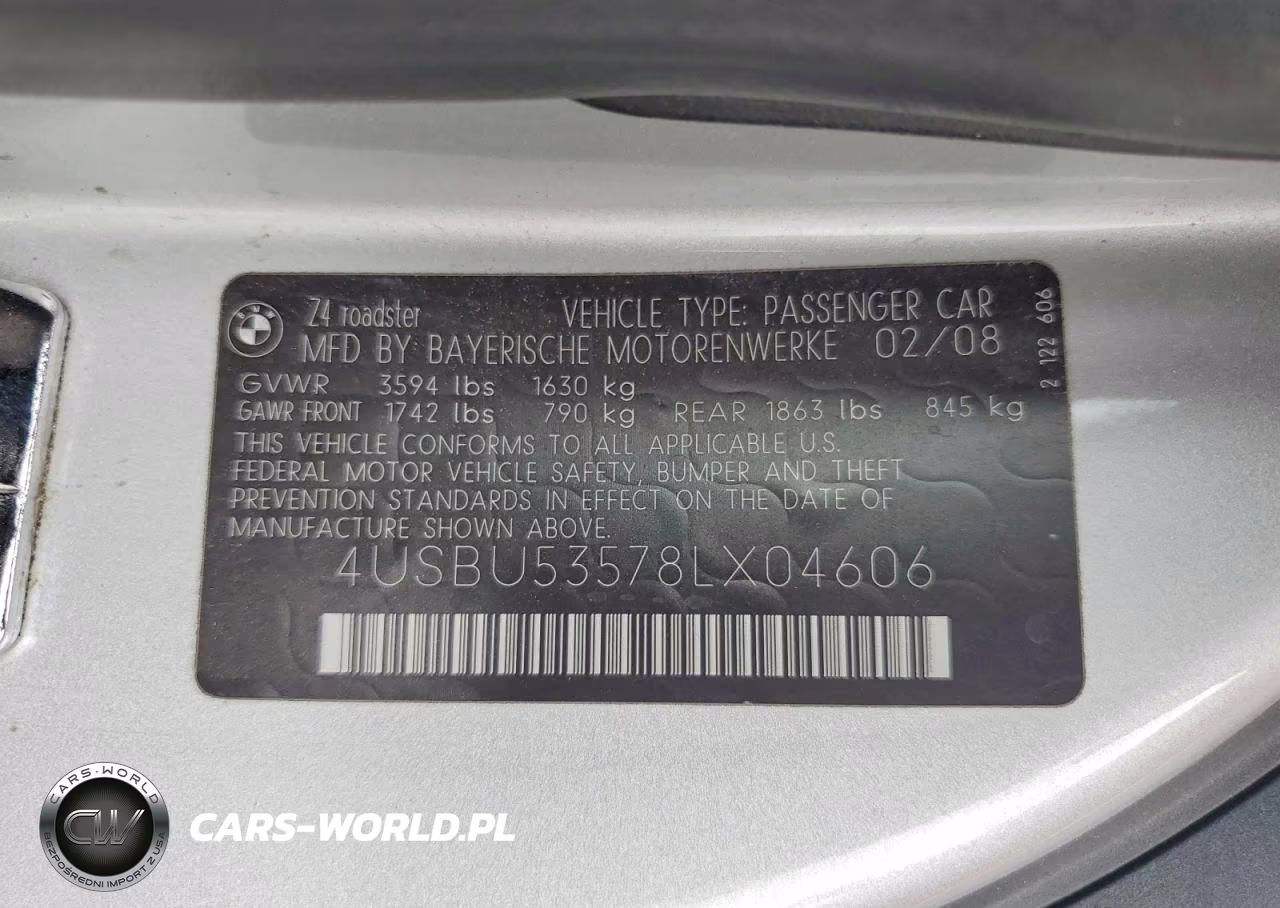2008 BMW Z4 3.0Si VIN:4USBU53578LX04606 - 12