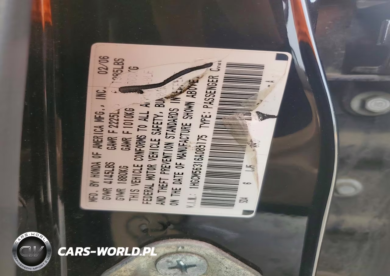 2006 Honda Accord VIN:1HGCM56316A085175 - 12