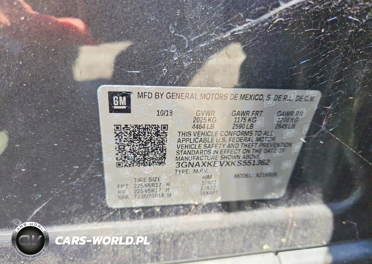 2019 Chevrolet Equinox Lt VIN:3GNAXKEVXKS551362 - 13