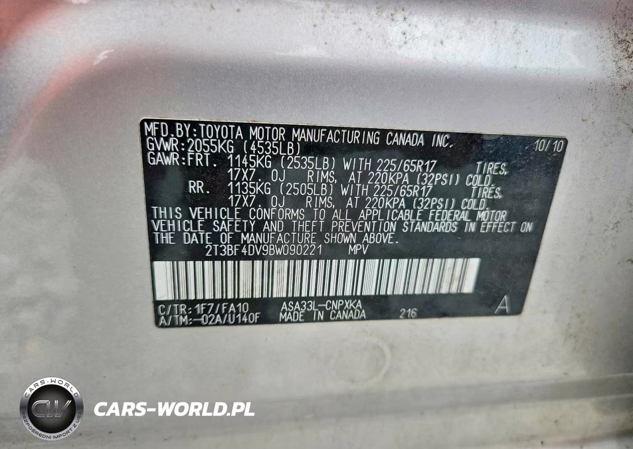 2011 Toyota Rav4 VIN:2T3BF4DV9BW090221 - 13