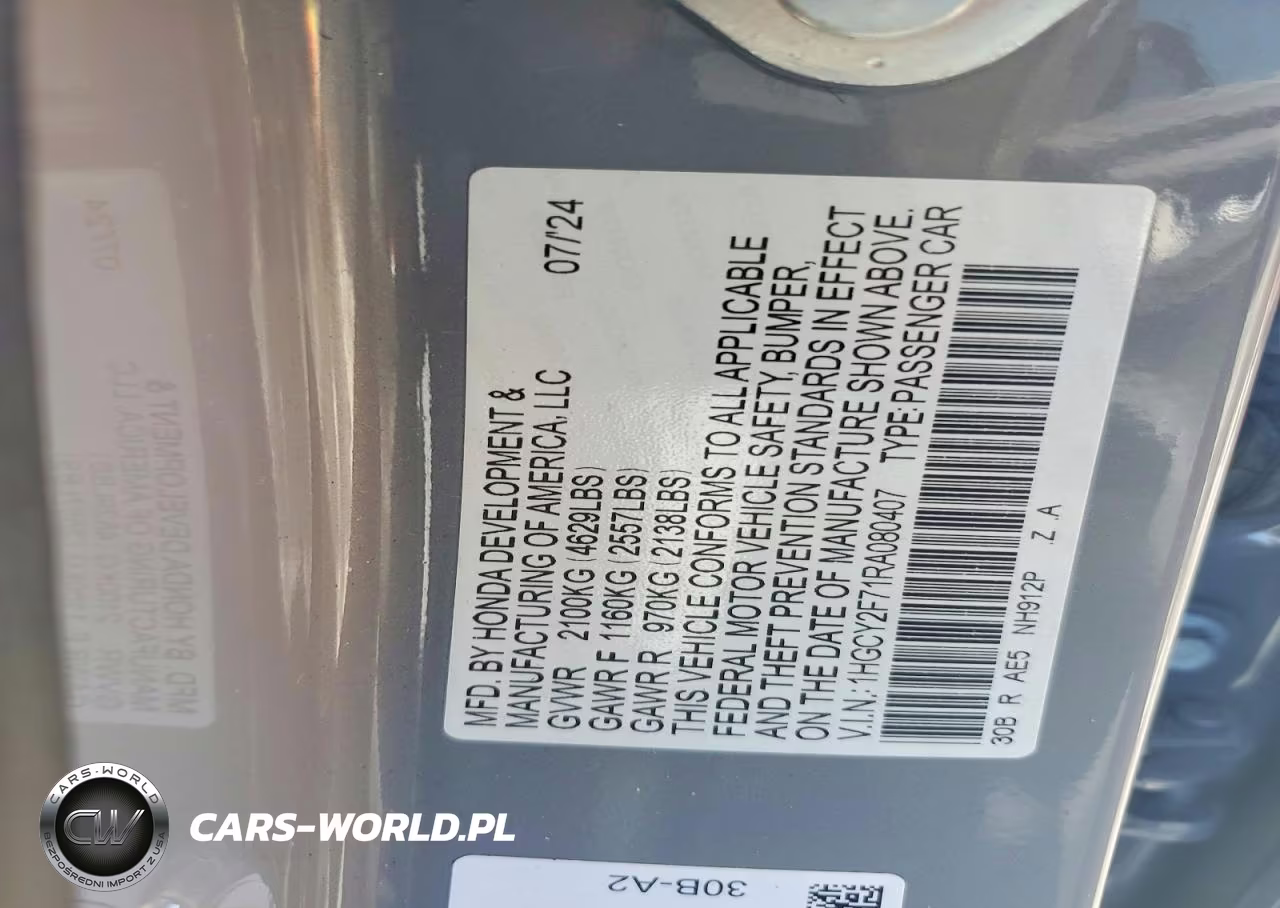 2024 Honda Accord Hybrid Sport-L VIN:1HGCY2F71RA080407 - 12