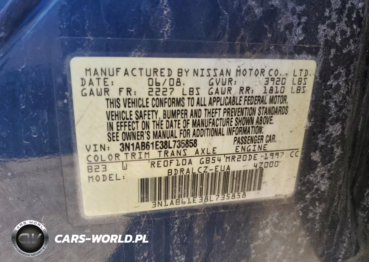 2008 Nissan Sentra 2.0 VIN:3N1AB61E38L735858 - 23