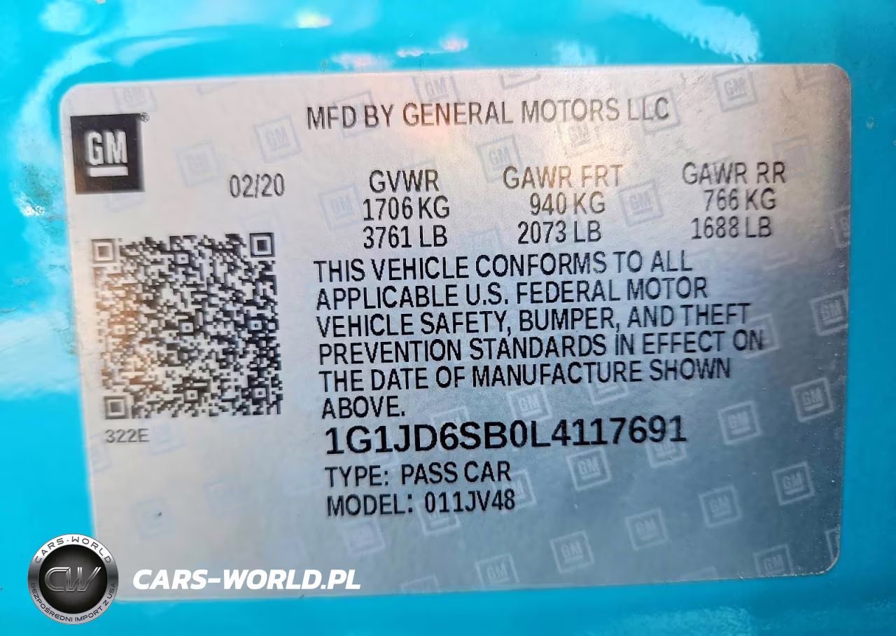2020 Chevrolet Sonic Lt VIN:1G1JD6SB0L4117691 - 12
