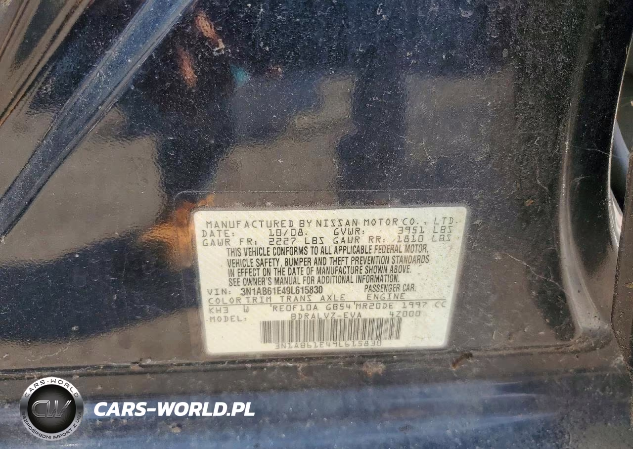 2009 Niss Sentra VIN:3N1AB61E49L615830 - 12
