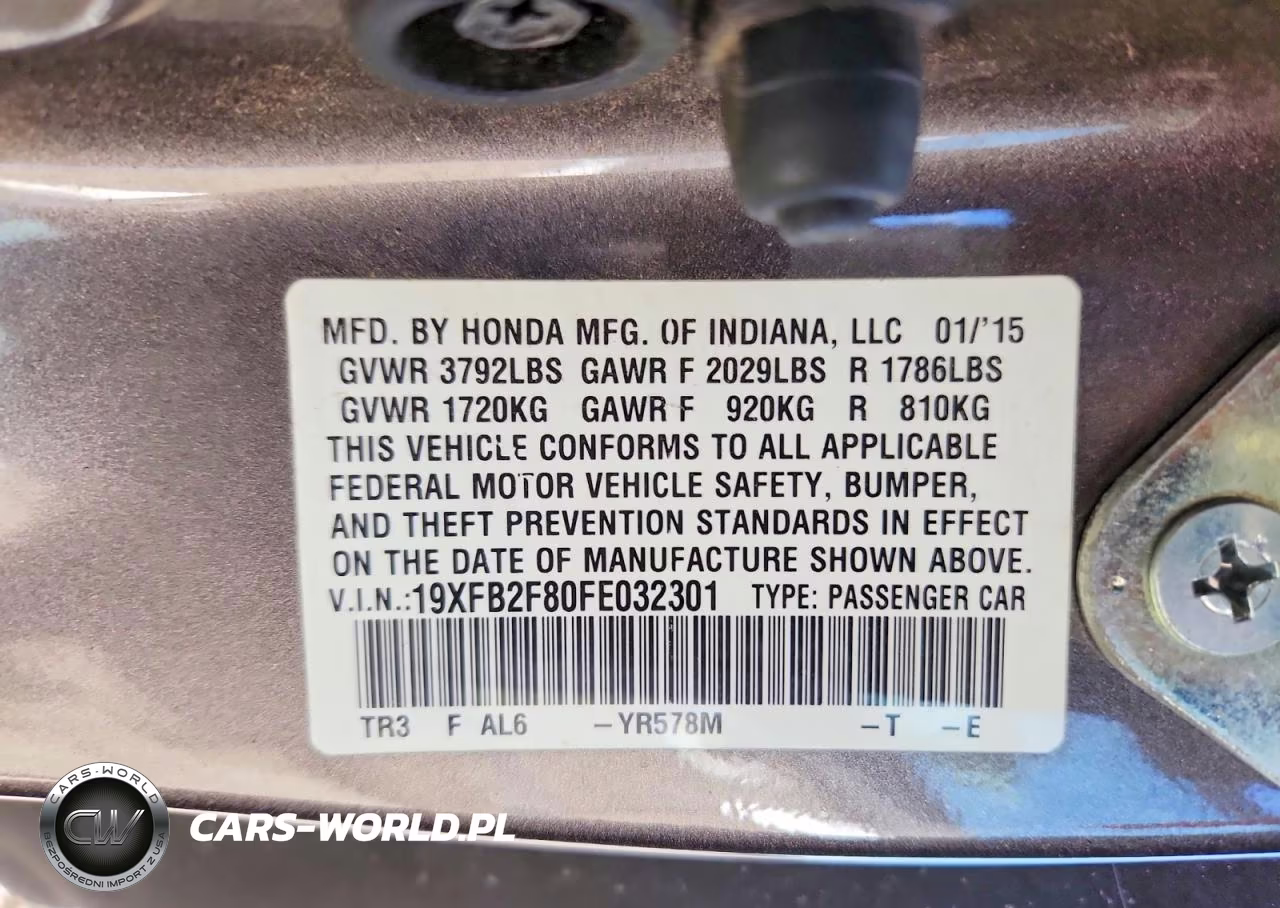 2015 Honda Civic Ex VIN:19XFB2F80FE032301 - 12