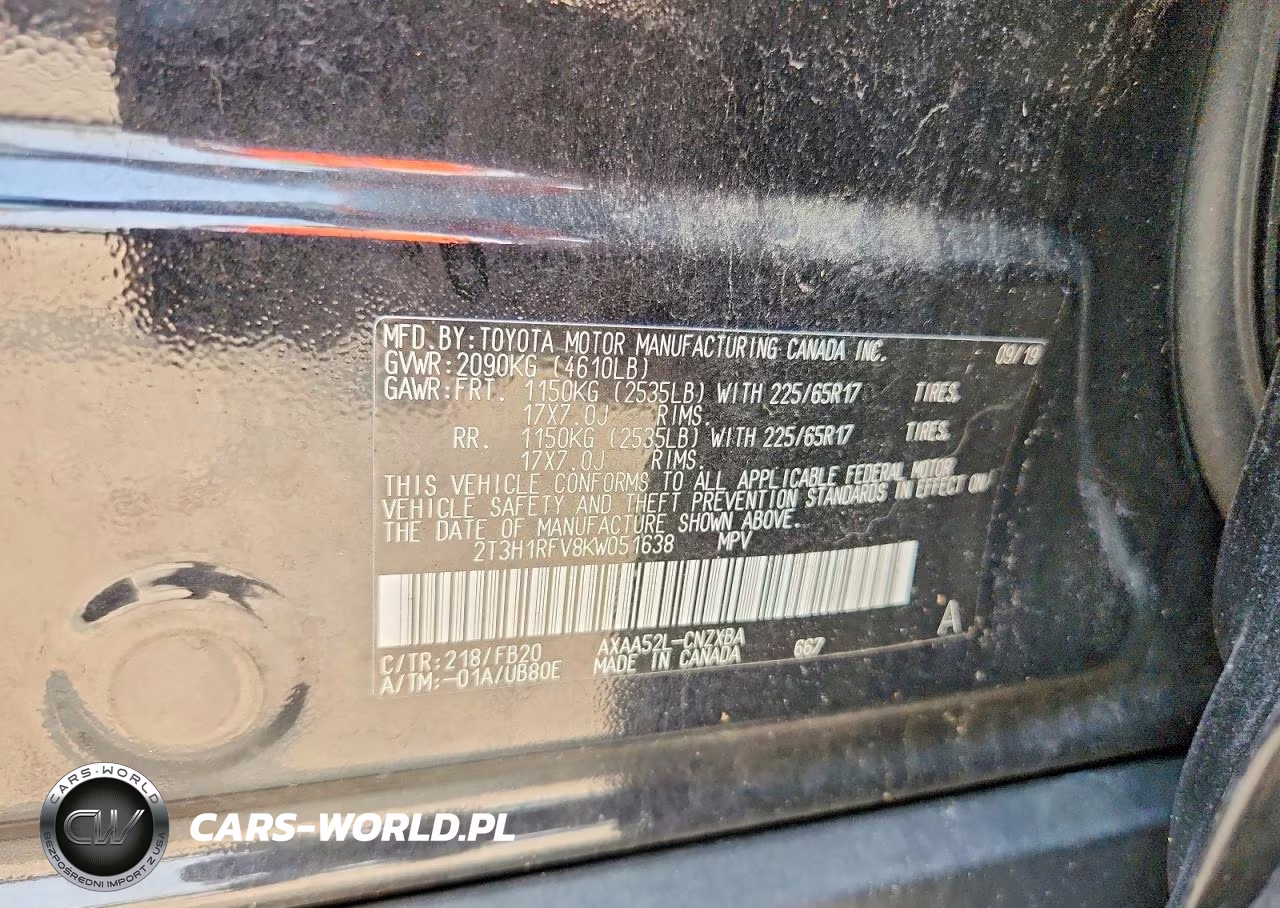 2019 Toyota Rav4 Le VIN:2T3H1RFV8KW051638 - 13