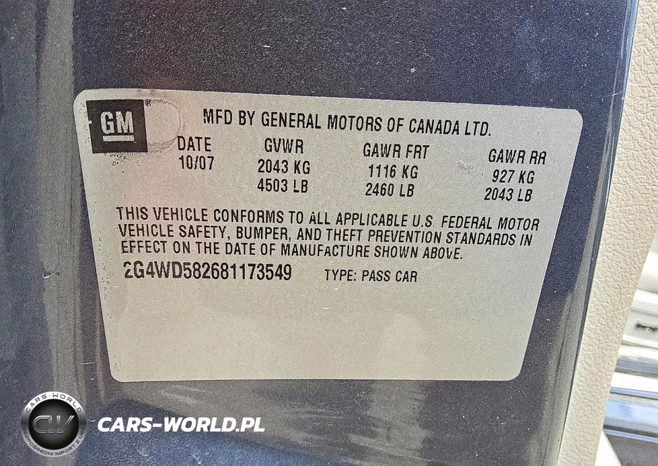2008 Buick Lacrosse Cxl VIN:2G4WD582681173549 - 12