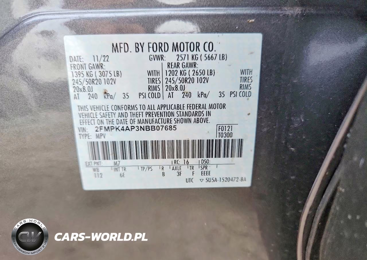 2022 Ford Edge St VIN:2FMPK4AP3NBB07685 - 13