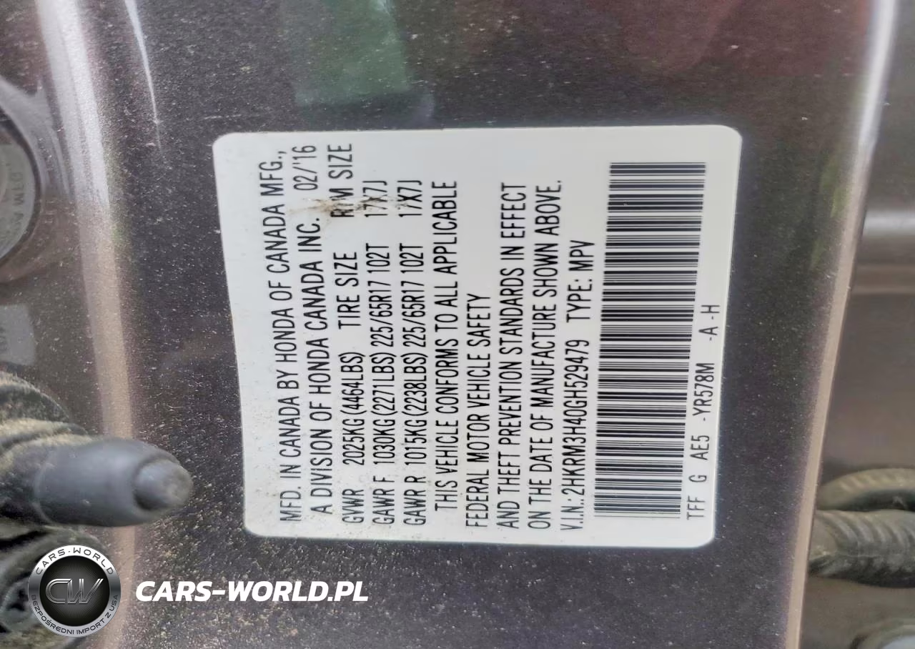2016 Honda Cr-V Se VIN:2HKRM3H40GH529479 - 13