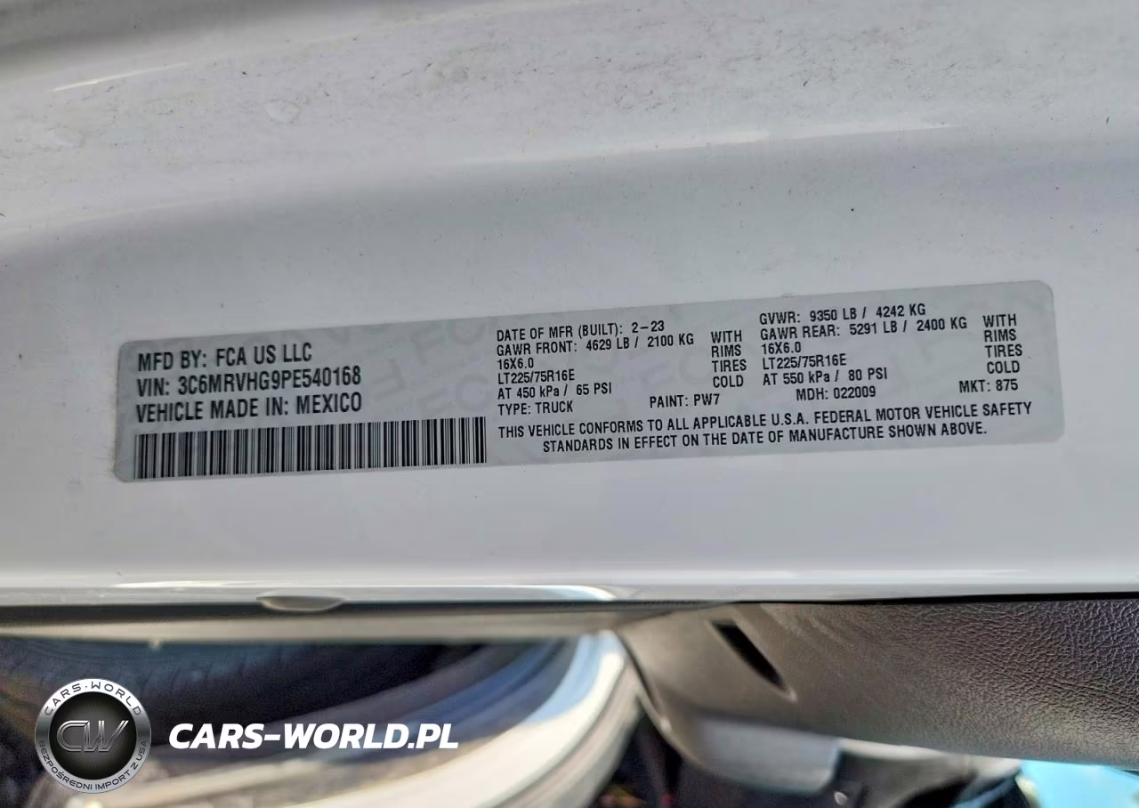 2023 Ram Promaster 3500 Delivery Van VIN:3C6MRVHG9PE540168 - 13