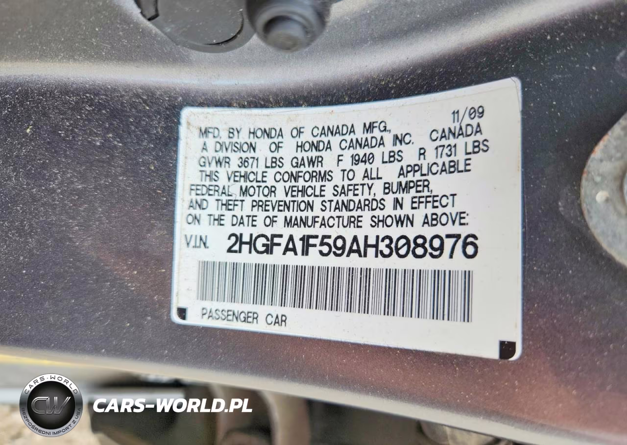 2010 Honda Civic Lx VIN:2HGFA1F59AH308976 - 12
