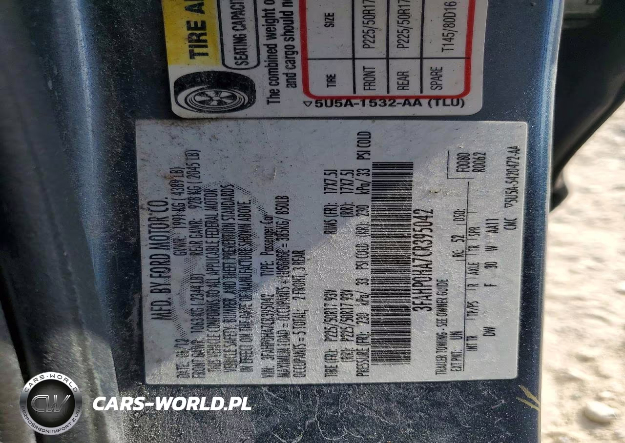 2012 Ford Fusion Se VIN:3FAHP0HA7CR395042 - 12