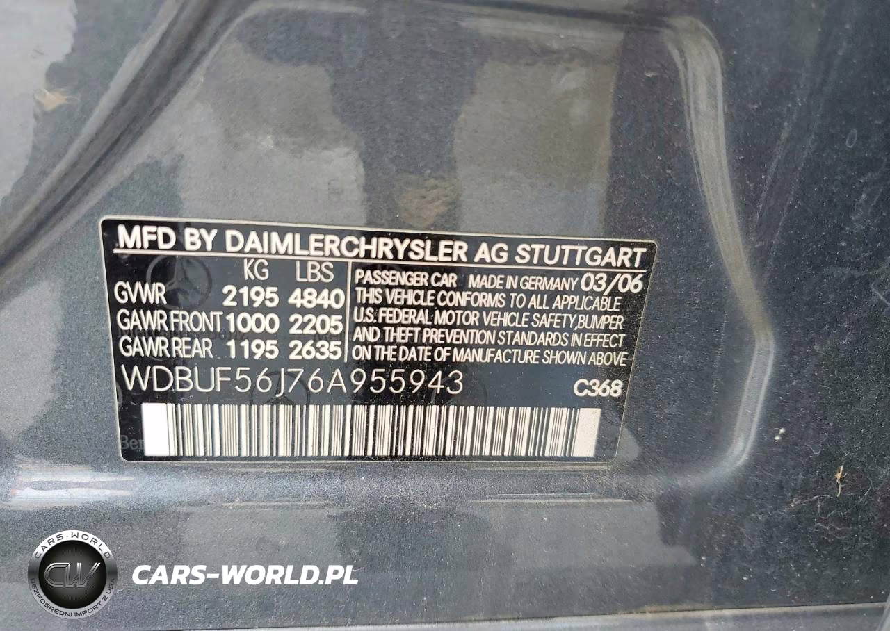 2006 Mercedes-Benz E 350 VIN:WDBUF56J76A955943 - 12