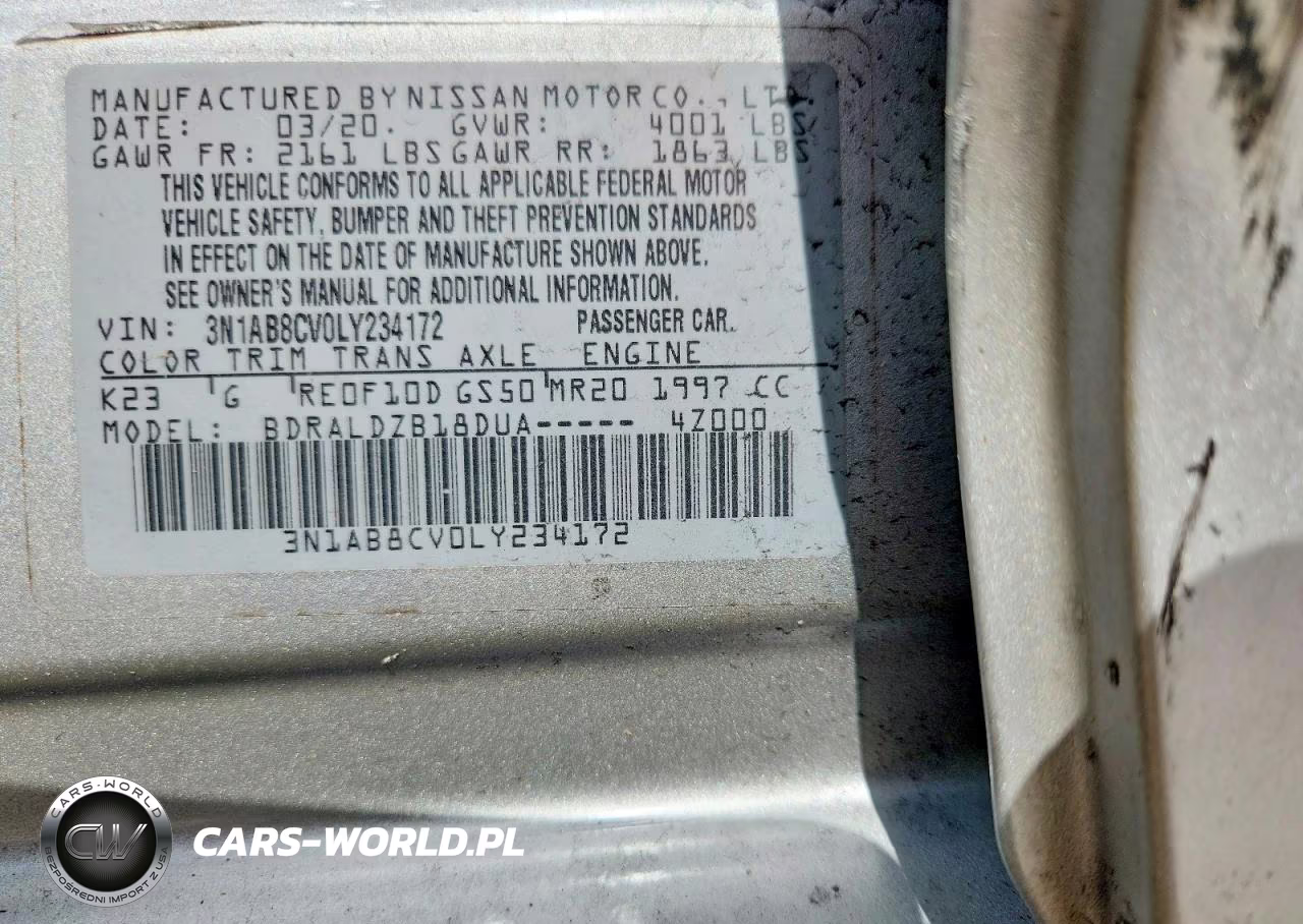 2020 Nissan Sentra Sv VIN:3N1AB8CV0LY234172 - 12