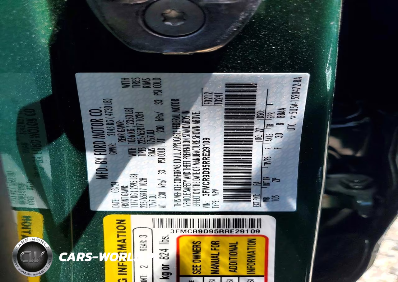 2024 Ford Bronco Sport Badlands VIN:3FMCR9D95RRE29109 - 13