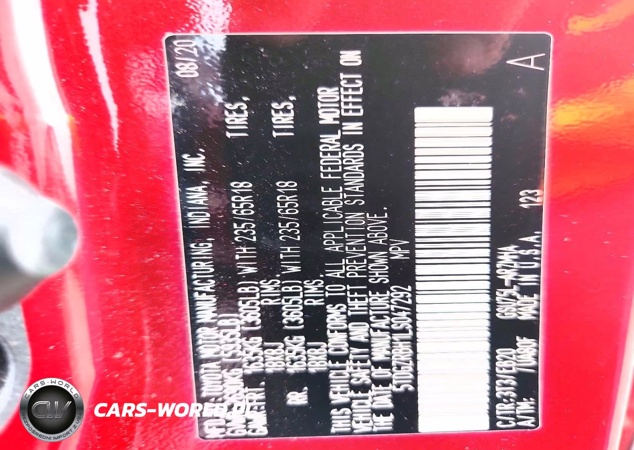 2020 Toyota Highlander Xle VIN:5TDGZRBH1LS047292 - 14