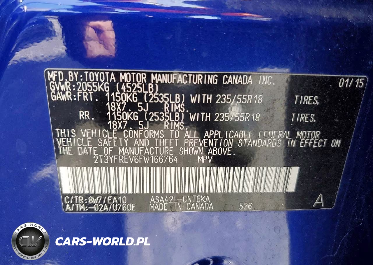 2015 Toyota Rav4 Limited VIN:2T3YFREV6FW166764 - 13