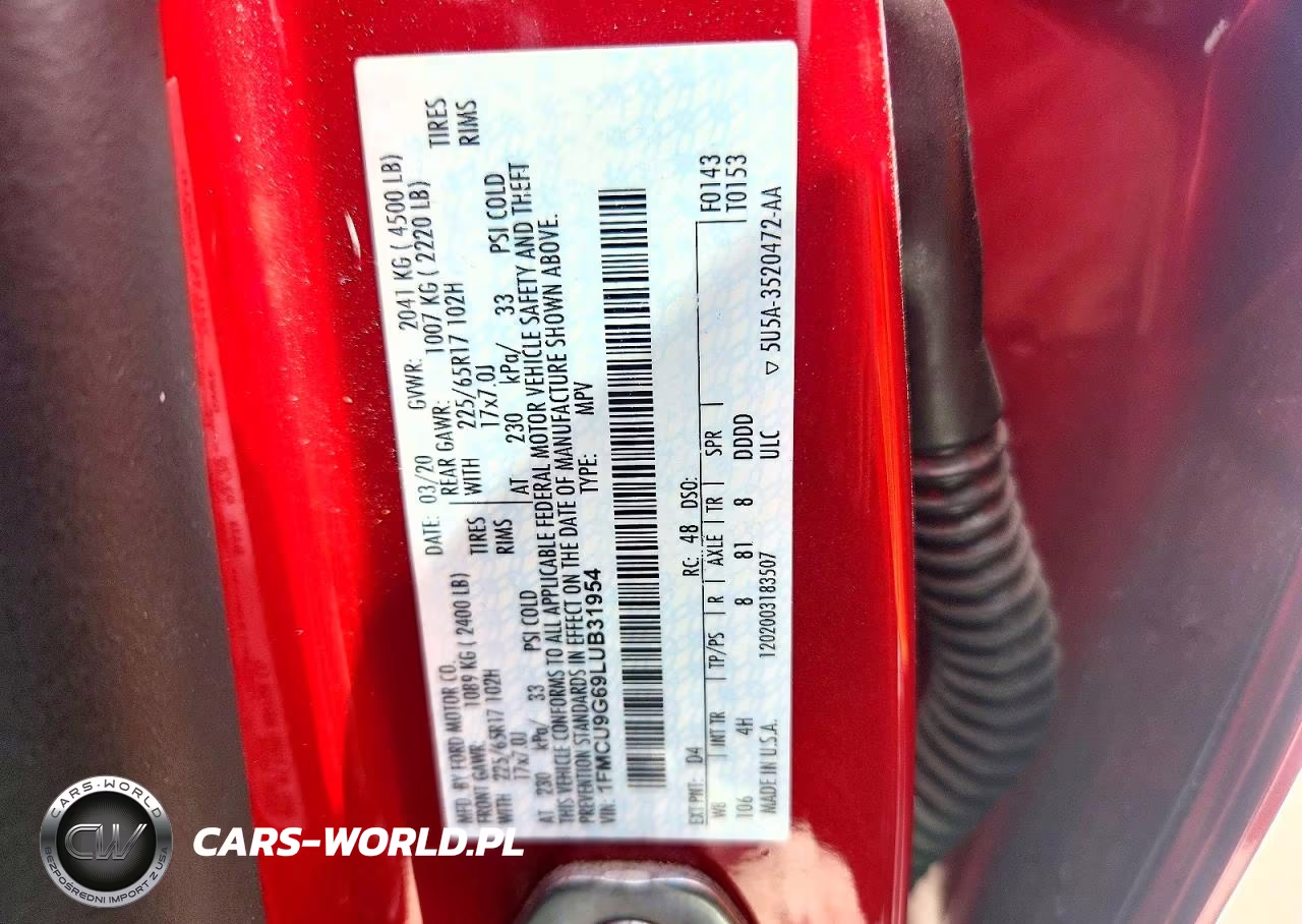 2020 Ford Escape Se VIN:1FMCU9G69LUB31954 - 13