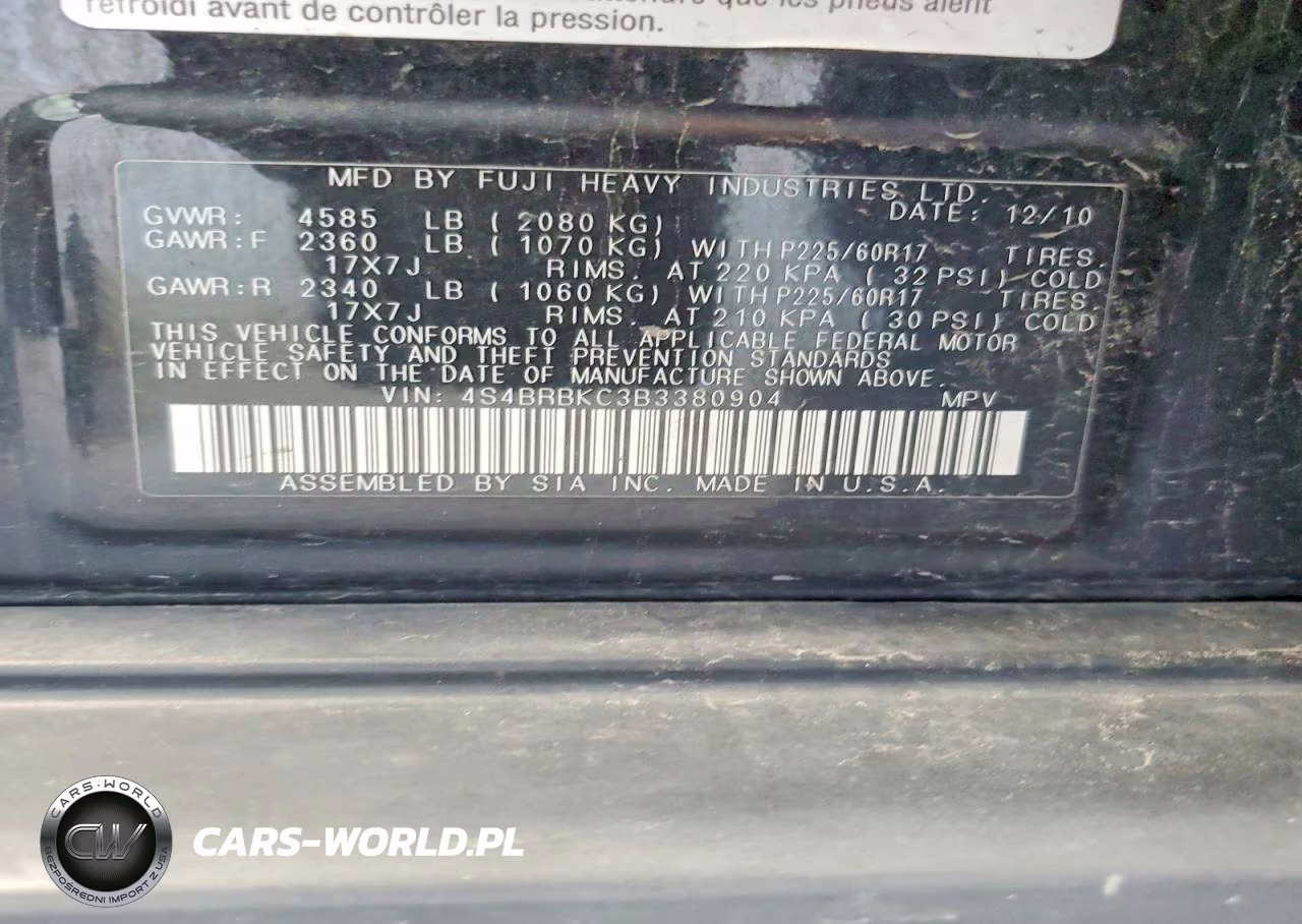 2011 Subaru Outback 2.5I Limited VIN:4S4BRBKC3B3380904 - 13