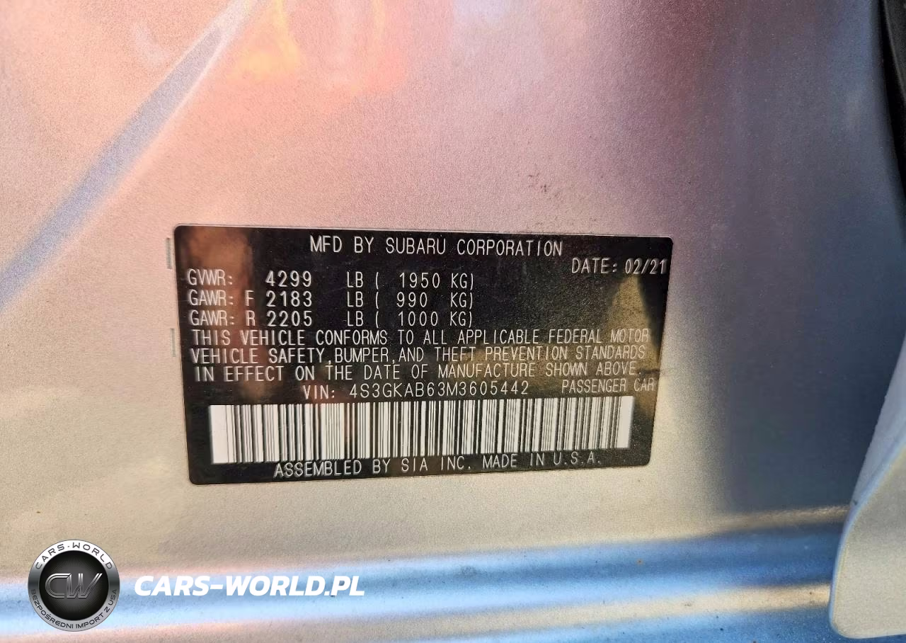 2021 Subaru Impreza VIN:4S3GKAB63M3605442 - 12