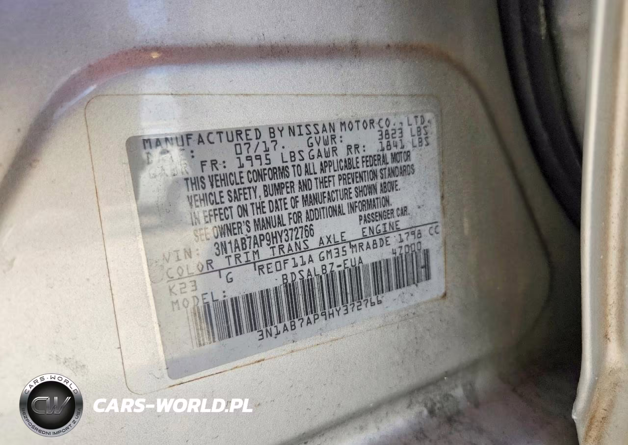 NISSAN SENTRA S VIN:3N1AB7AP9HY372766 - 13