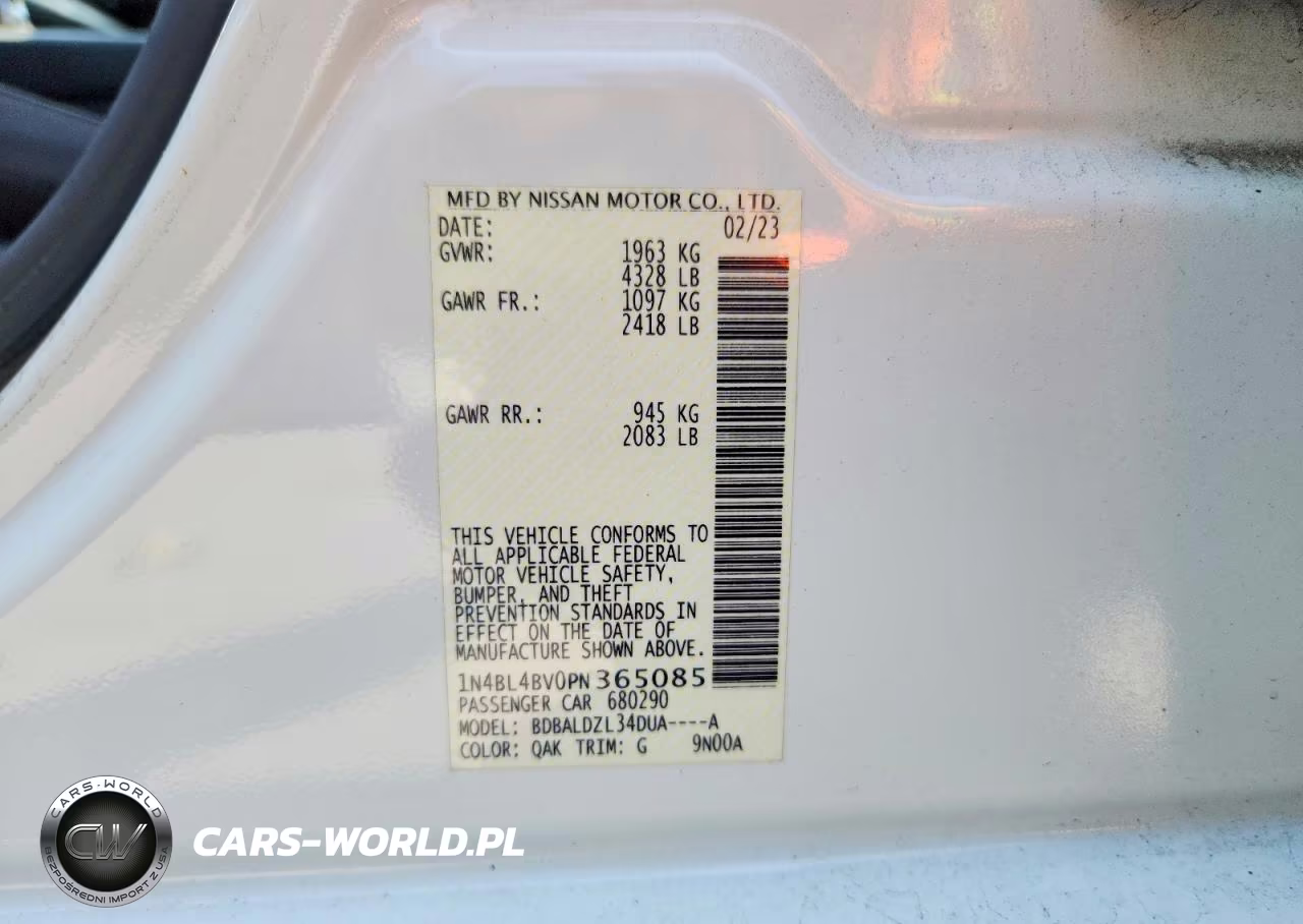 2023 Nissan Altima S VIN:1N4BL4BV0PN365085 - 12