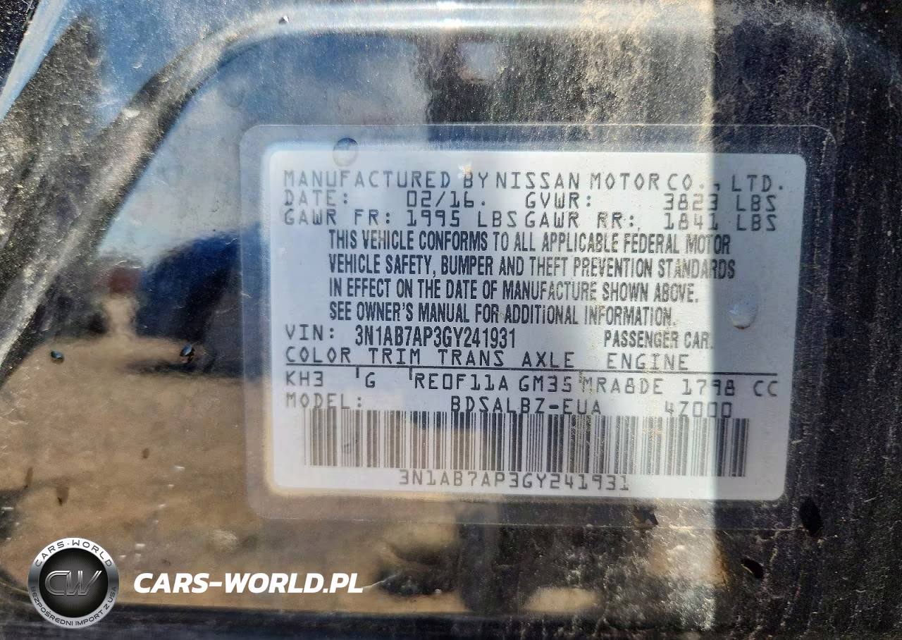 2016 Nissan Sentra S VIN:3N1AB7AP3GY241931 - 12