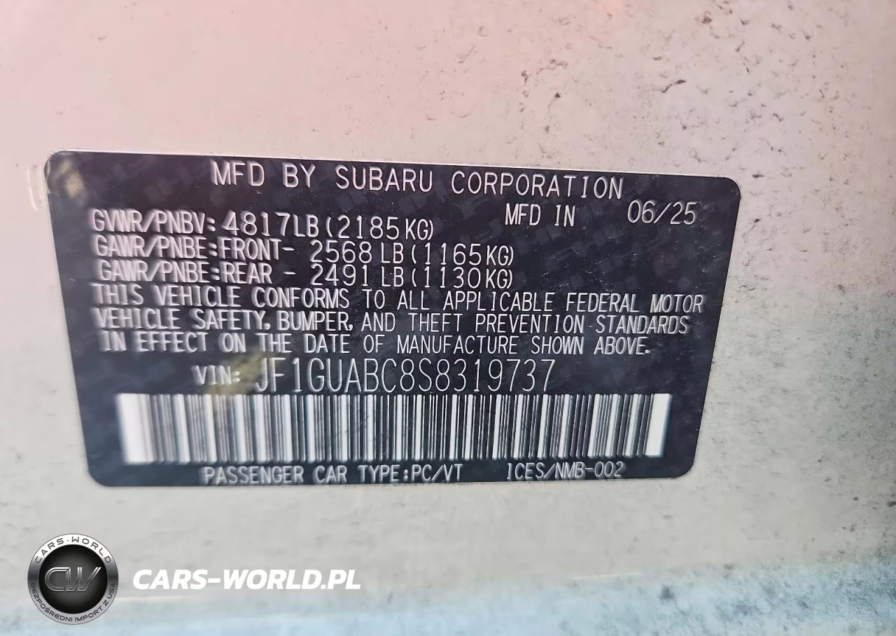 2025 Subaru Impreza VIN:JF1GUABC8S8319737 - 12
