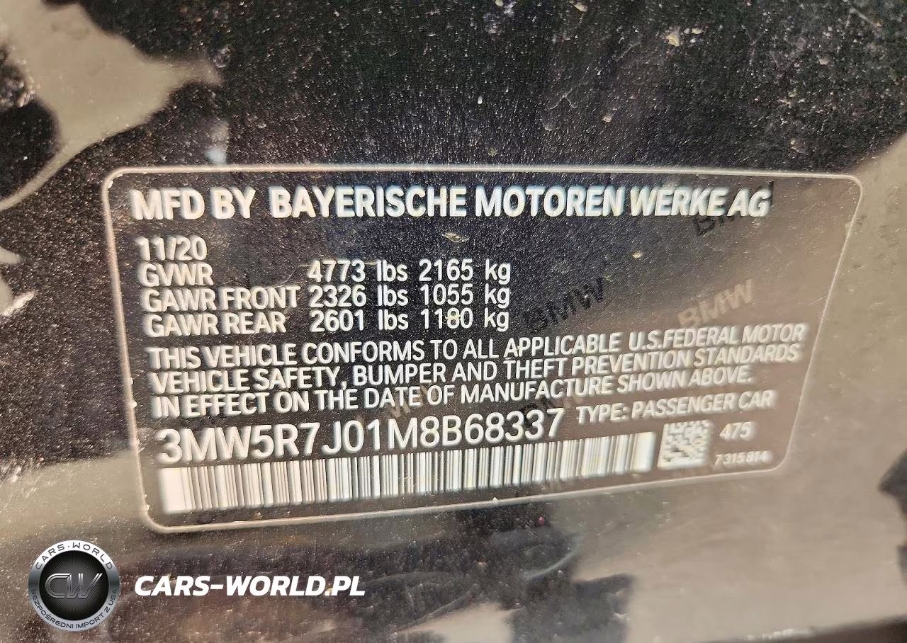 2021 BMW 330Xi VIN:3MW5R7J01M8B68337 - 12