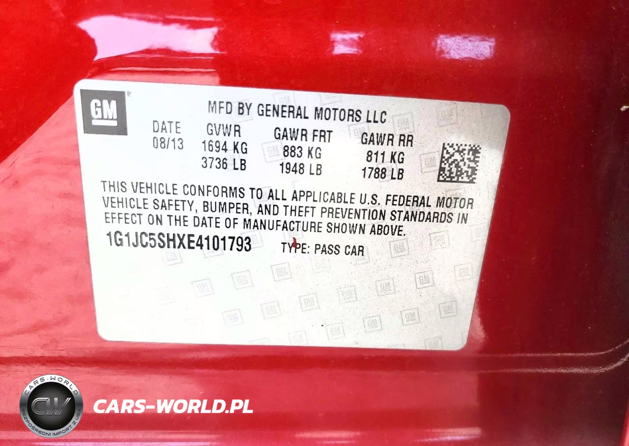 2014 Chevrolet Sonic Lt VIN:1G1JC5SHXE4101793 - 12