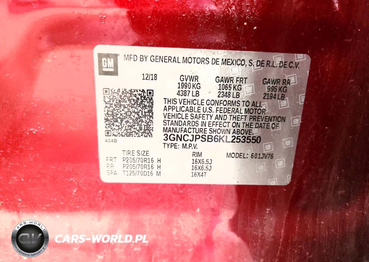 2019 Chevrolet Trax 1Lt VIN:3GNCJPSB6KL253550 - 13