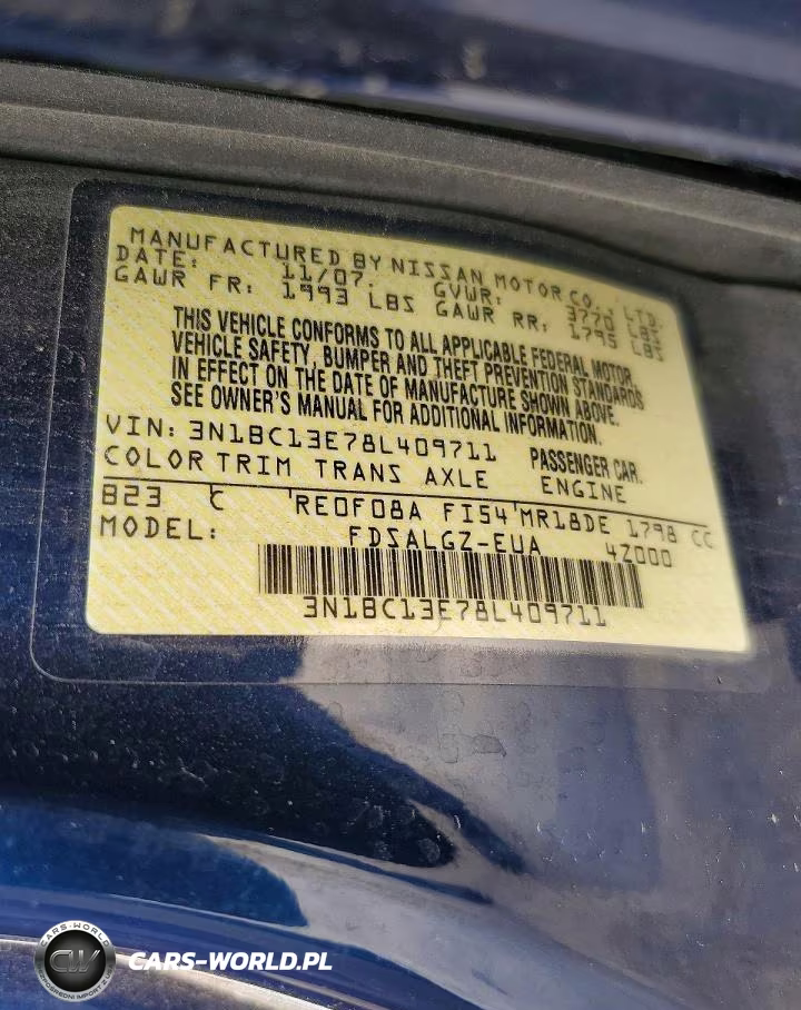 2008 Nissan Versa 1.8 S VIN:3N1BC13E78L409711 - 13