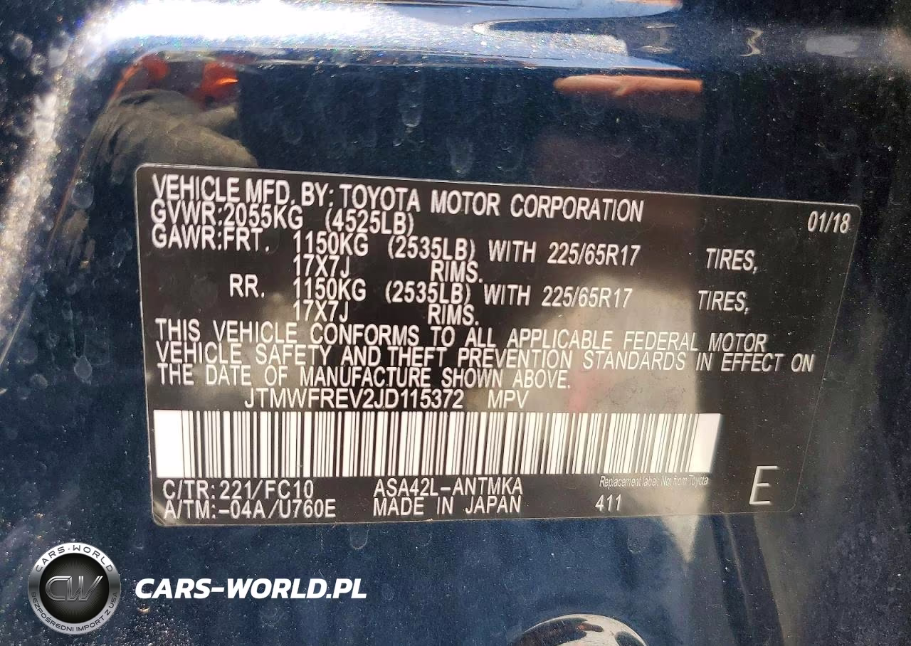 2018 Toyota Rav4 Xle VIN:JTMWFREV2JD115372 - 13