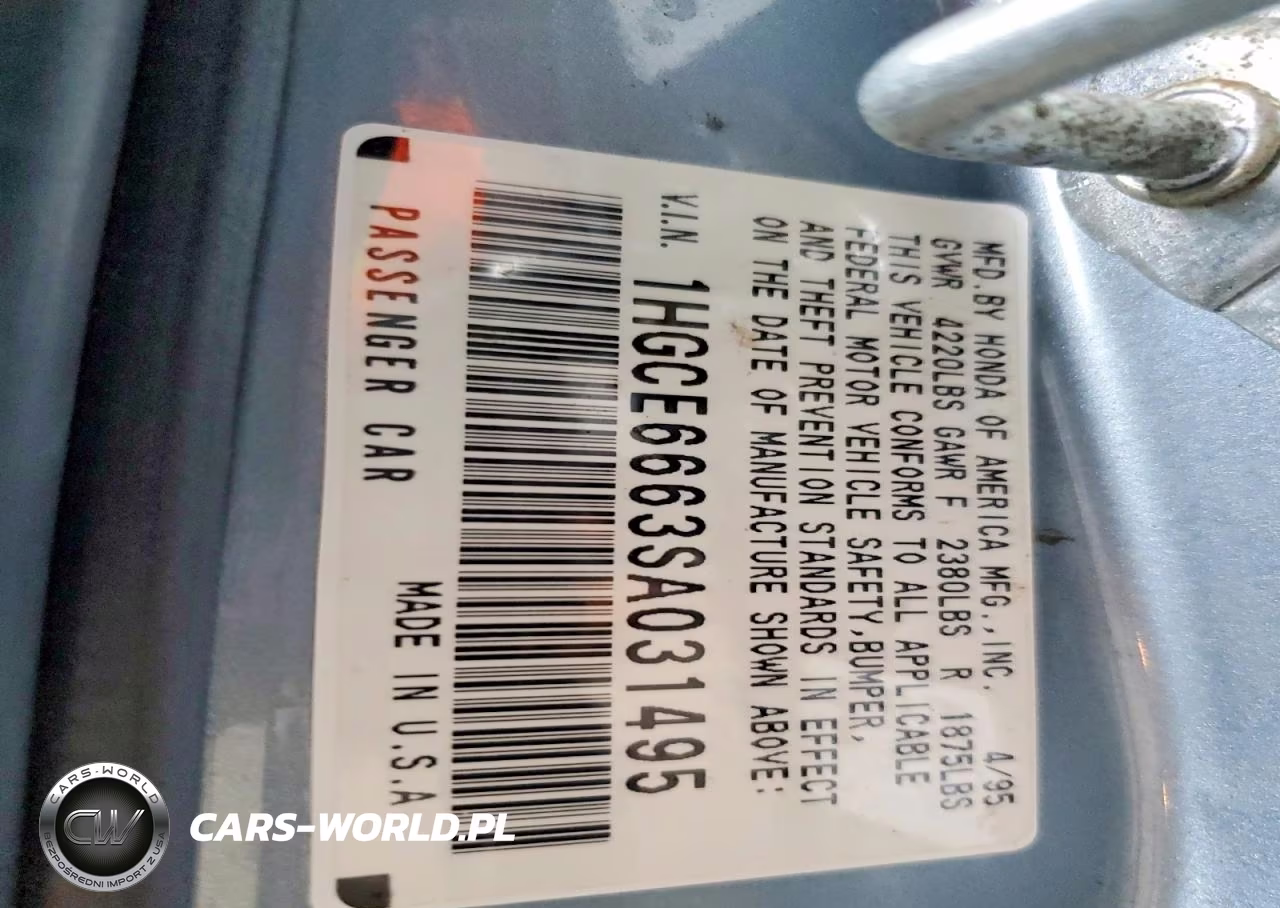 1995 Honda Accord Ex VIN:1HGCE6663SA031495 - 12