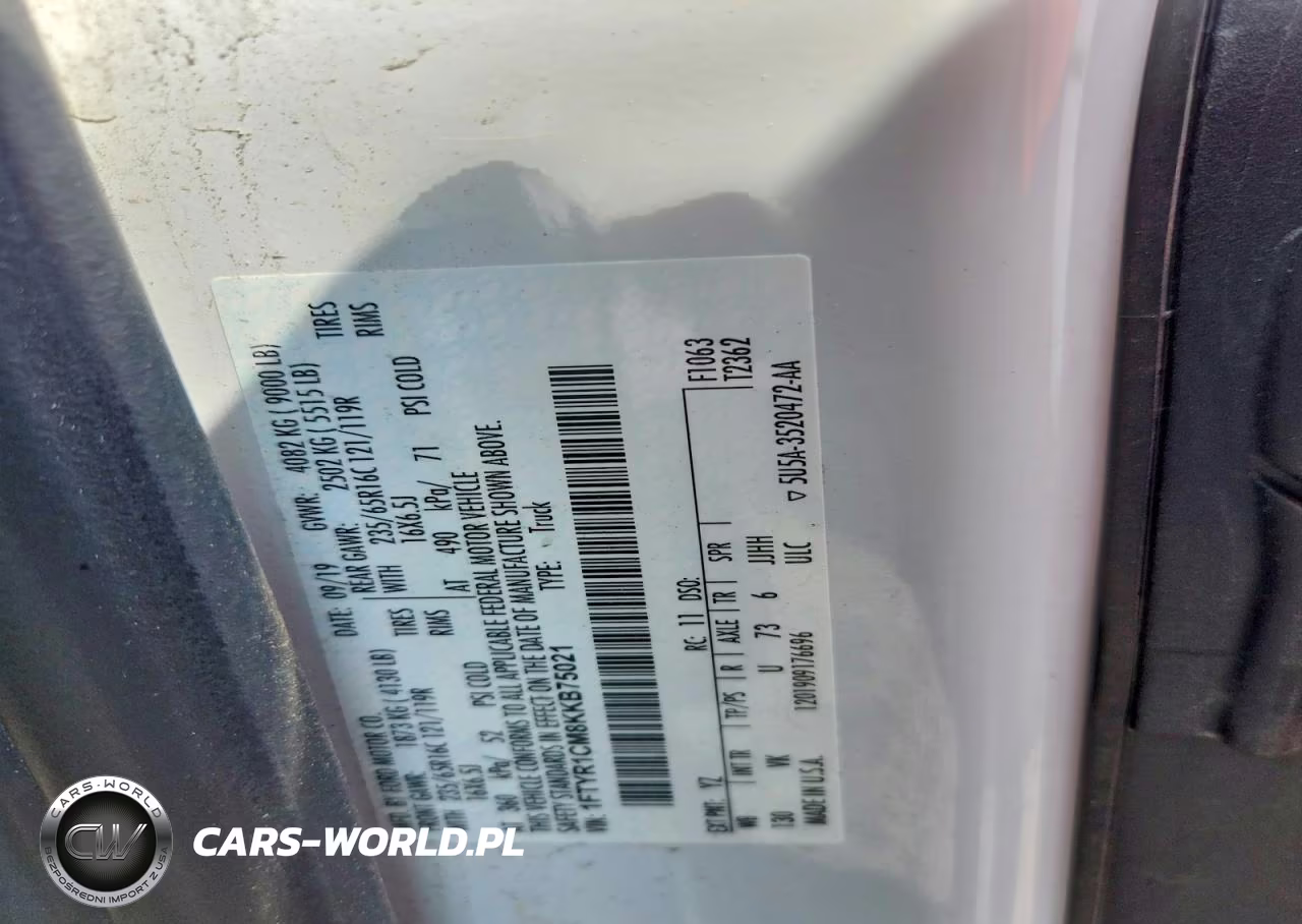 2019 Ford Transit 250 Delivery Van VIN:1FTYR1CM8KKB75021 - 14