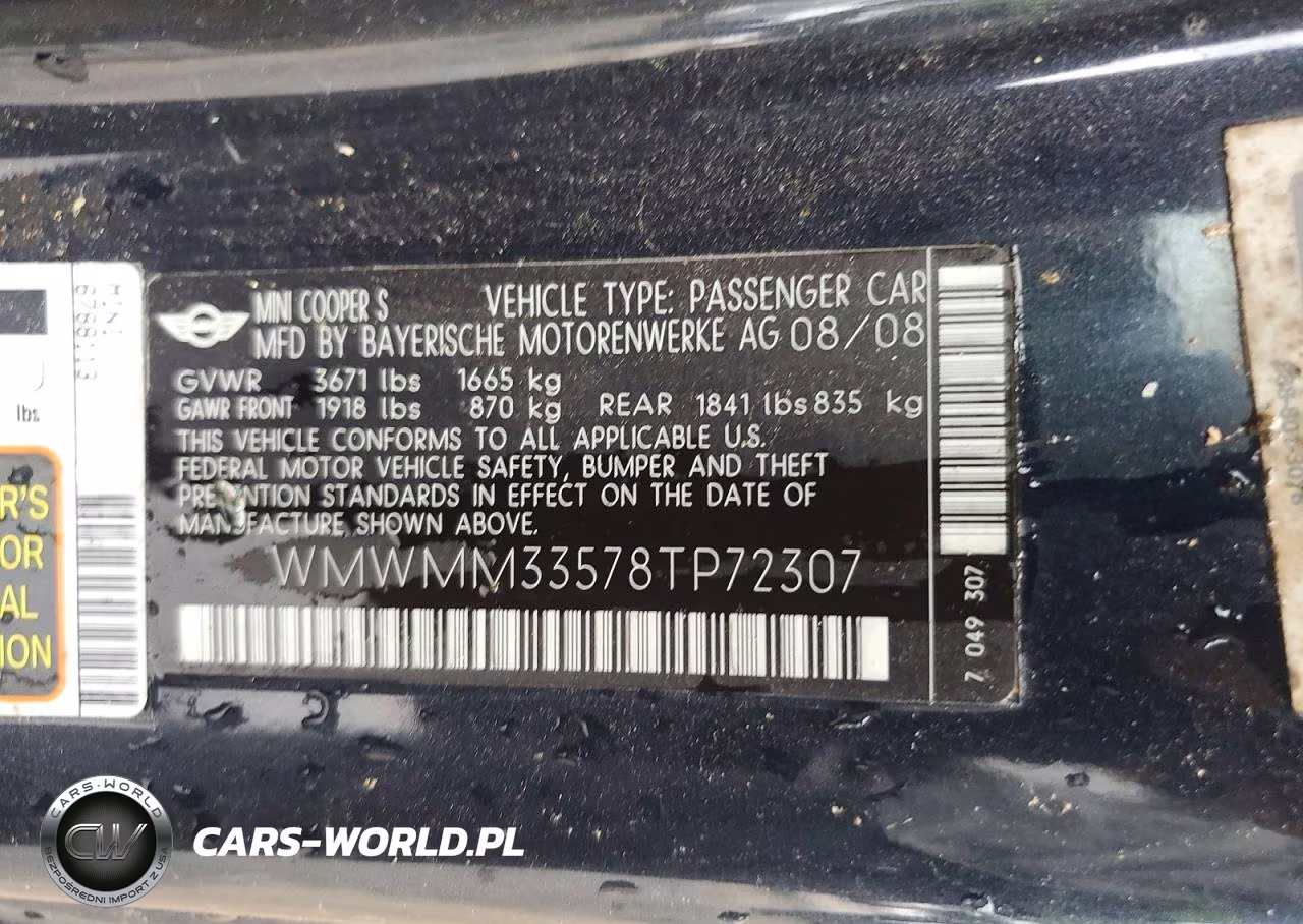 2008 Mini Cooper S Clubman VIN:WMWMM33578TP72307 - 13