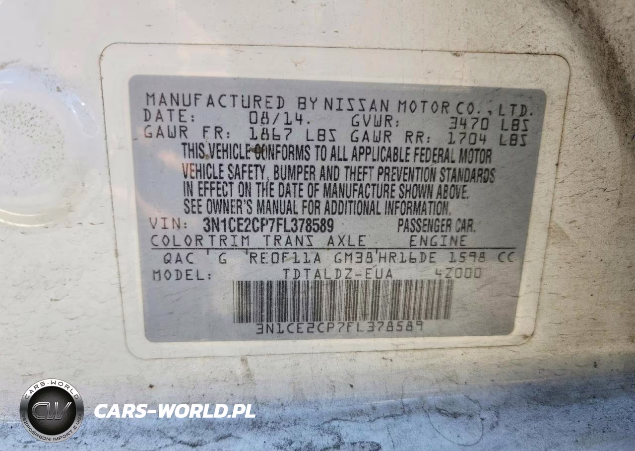 2015 Nissan Versa Note Sv VIN:3N1CE2CP7FL378589 - 12