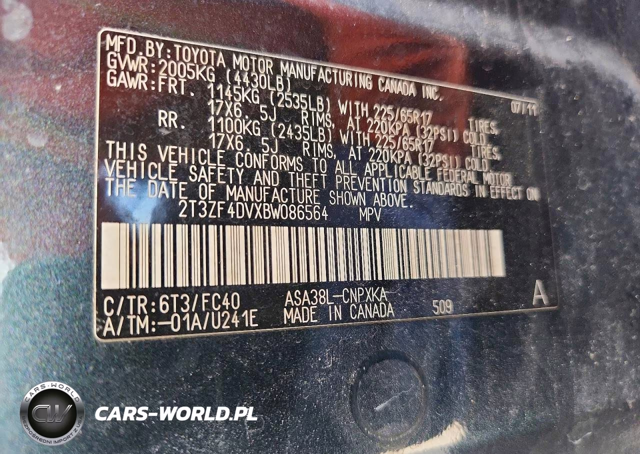 2011 Toyota Rav4 Base VIN:2T3ZF4DVXBW086564 - 13