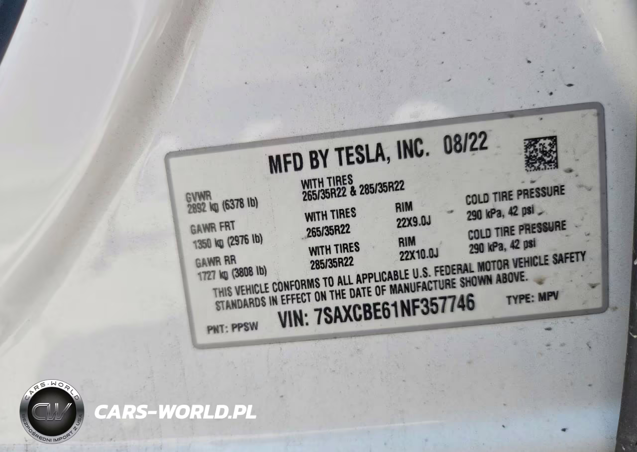 2022 Tesla Model X VIN:7SAXCBE61NF357746 - 13