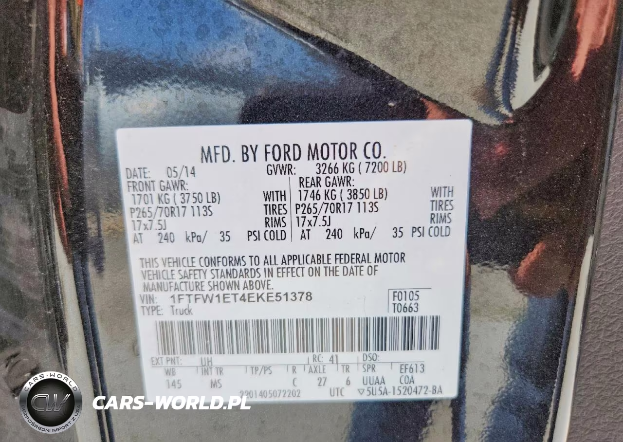 2014 Ford F150 Supercrew VIN:1FTFW1ET4EKE51378 - 12