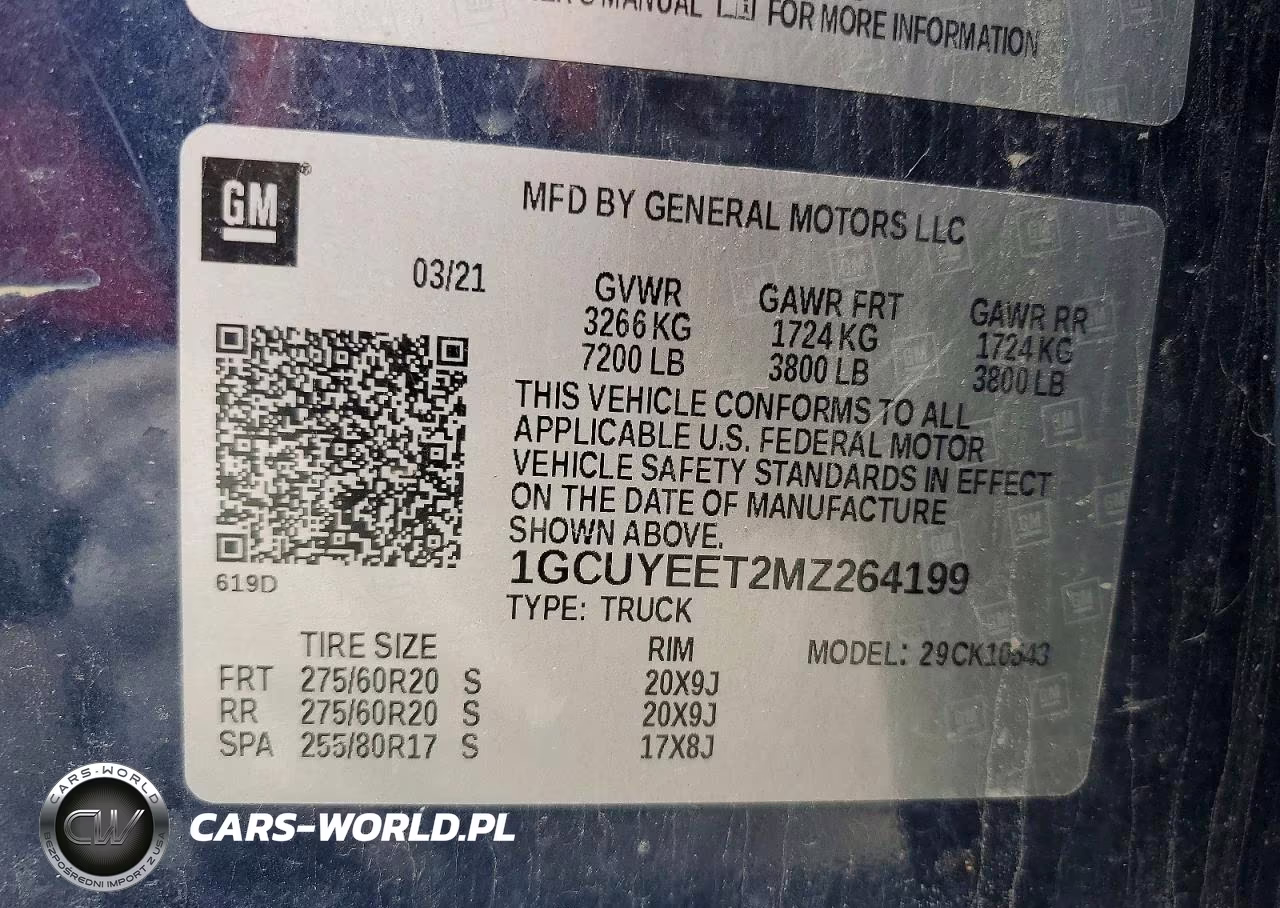 2021 Chevrolet Silverado K1500 Rst VIN:1GCUYEET2MZ264199 - 12