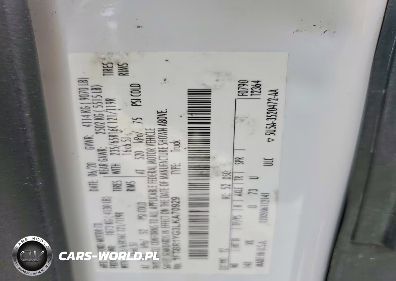 2020 Ford Transit T-250 VIN:1FTBR1YG3LKA70929 - 13