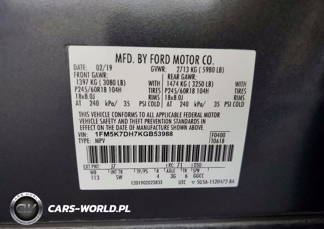 2019 Ford Explorer Xlt VIN:1FM5K7DH7KGB53988 - 12