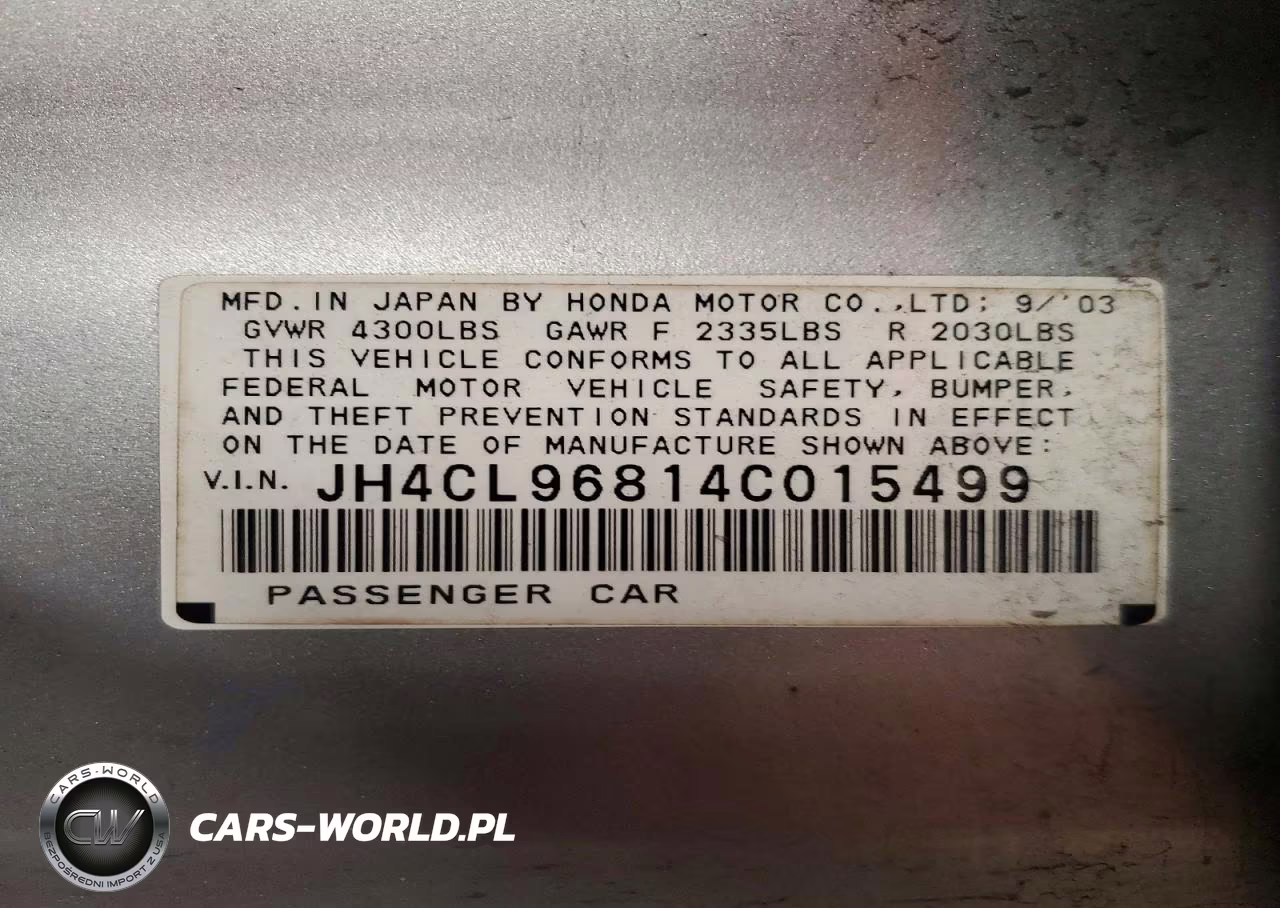 2004 Acura Tsx VIN:JH4CL96814C015499 - 12