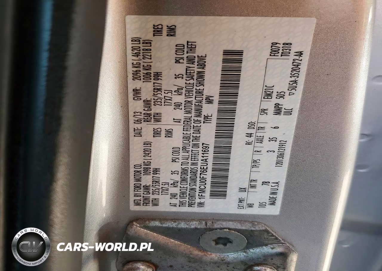 2014 Ford Escape S VIN:1FMCU0F76EUA11697 - 13