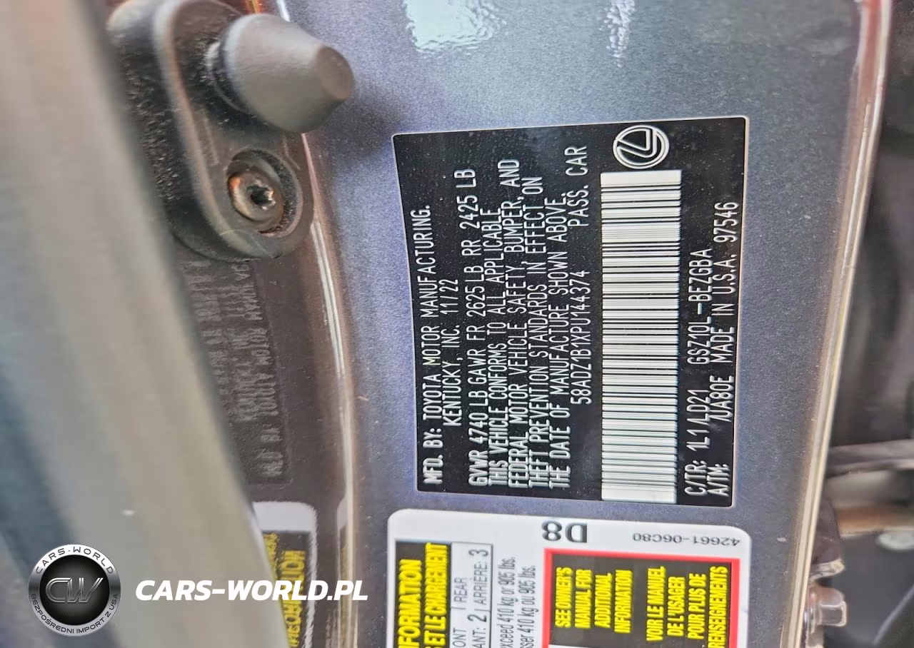 2023 Lexus Es 350 Base VIN:58ADZ1B1XPU144374 - 13
