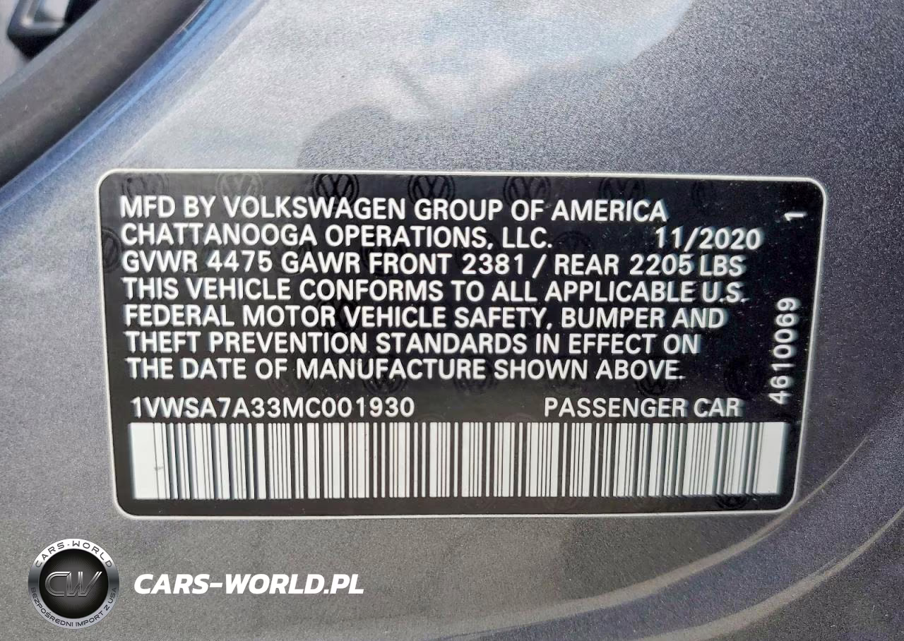 2021 Volkswagen Passat Se VIN:1VWSA7A33MC001930 - 12