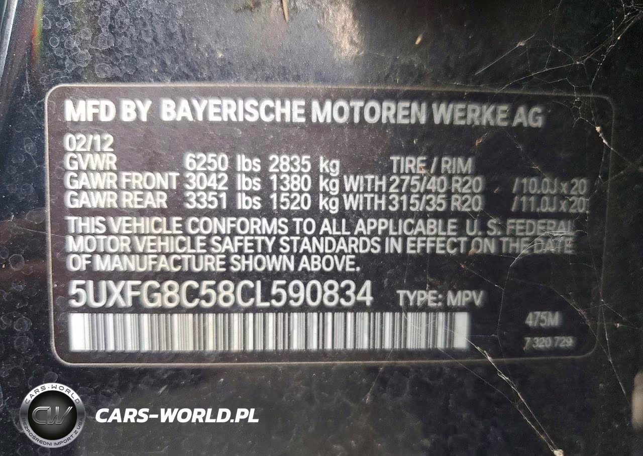 2012 BMW X6 xDrive50I VIN:5UXFG8C58CL590834 - 13