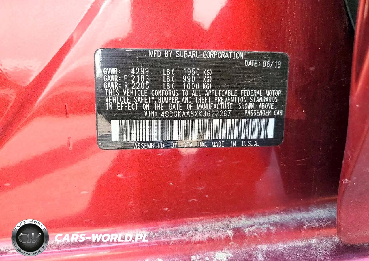 2019 Subaru Impreza VIN:4S3GKAA6XK3622267 - 12