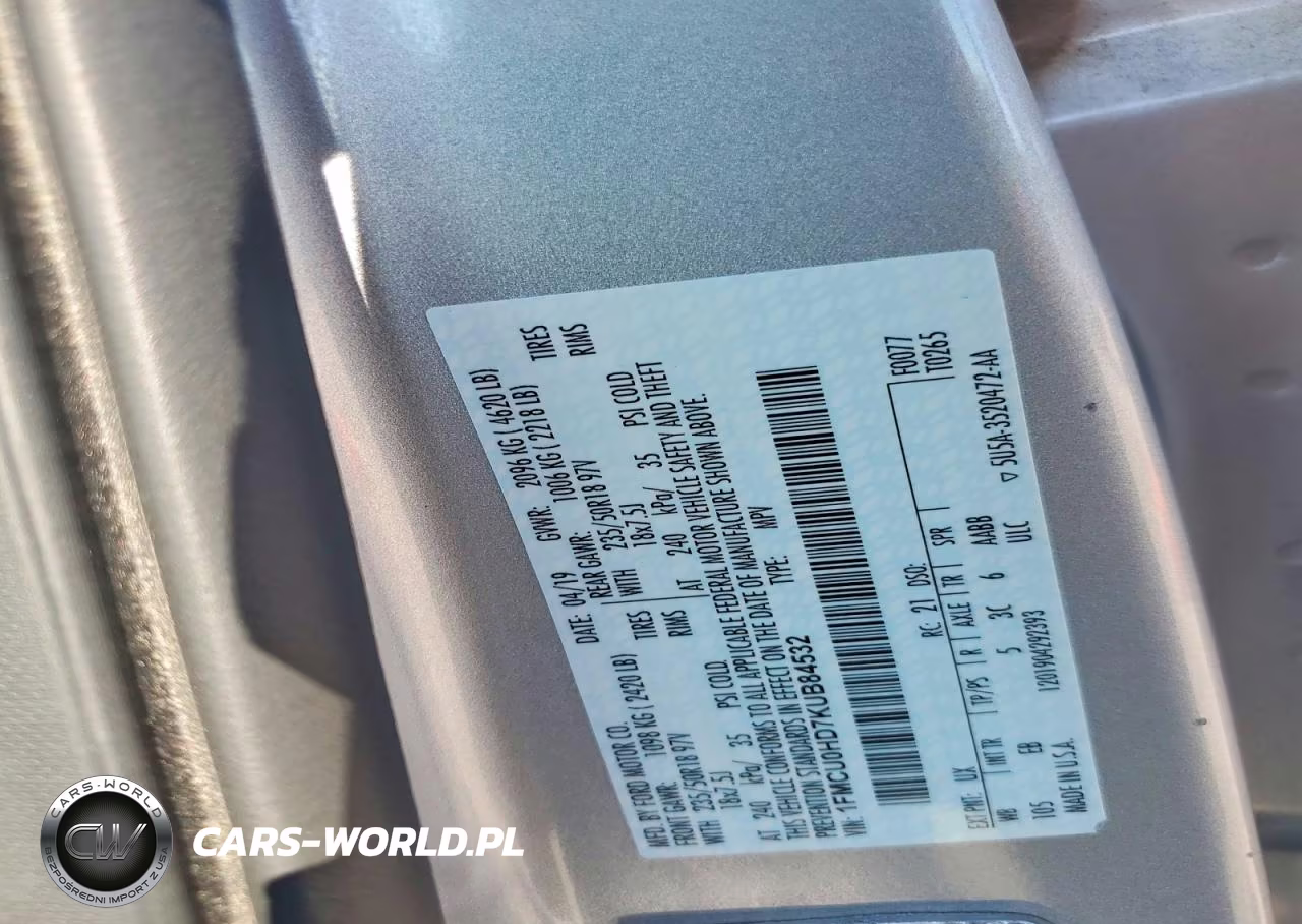 2019 Ford Escape Sel VIN:1FMCU0HD7KUB84532 - 14
